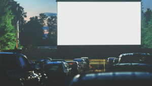 Cars at a drive-in movie