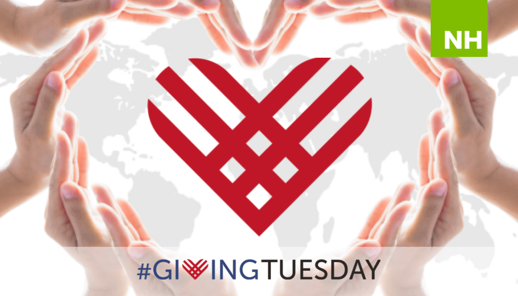Hands surrounding #GivingTuesday logo