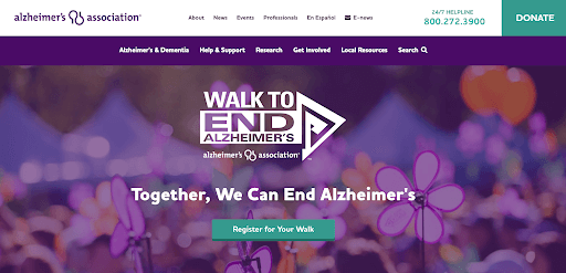 Alzheimer's Association homepage