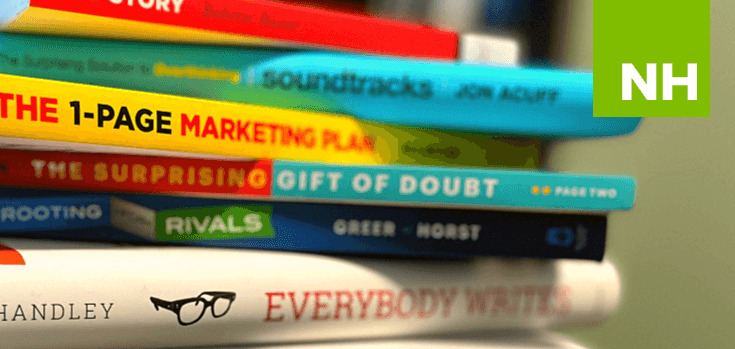 Stack of books to help nonprofit professionals