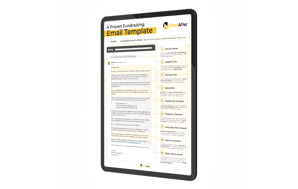 Email Fundraising Template on iPad